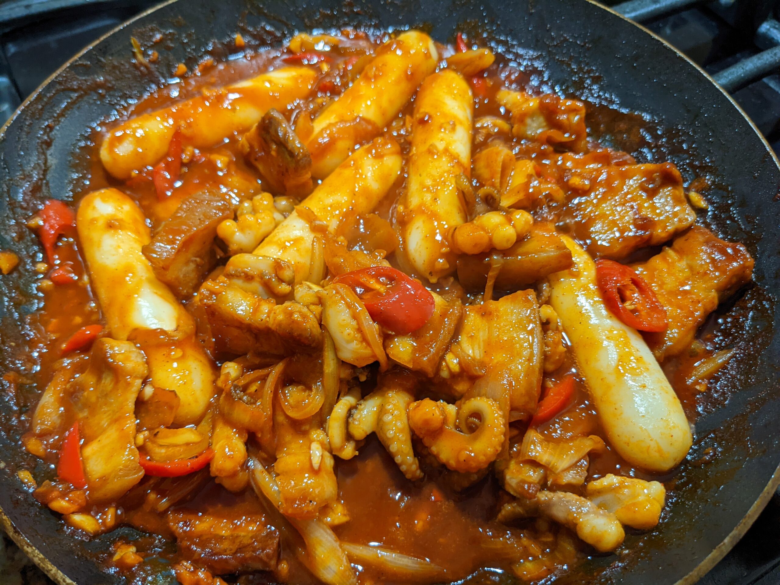 Osam Bulgogi | Korean Spicy Squid & Pork Belly Stir-fry